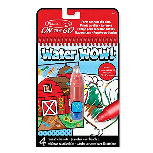 Melissa & Doug Water WOW! - Bauernhaus magische Malbücher mit Wasserstiften | Kinder Wassermalbücher im Alter von 3 4 5 6 7 | Kleinkinder Reisespielzeug für unterwegs im Auto und Flugzeug
